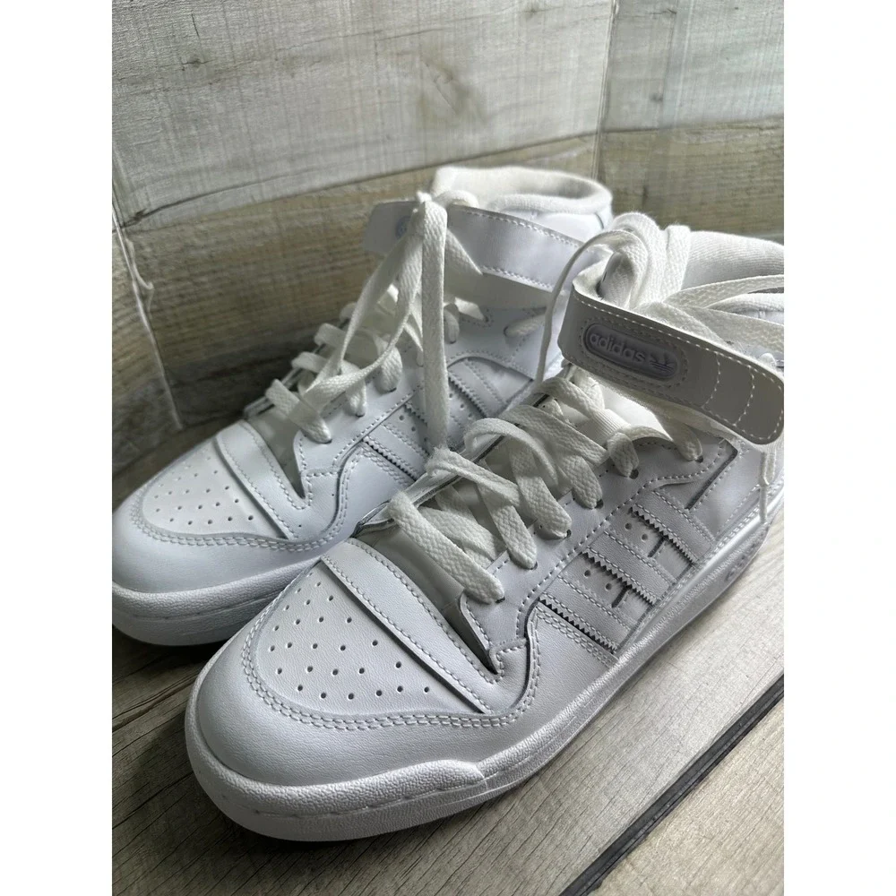 Adidas Forum Mid Triple White Leather Sneakers IG3754 Mens Size 7